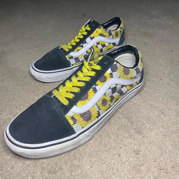 Custom Vans Old Skool Cheap Sunflower Vans Buy [Custom Shoes] Vans
